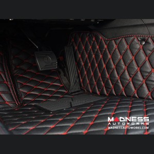 Jeep Compass Floor Liner Set - Black w/ Red Stitching